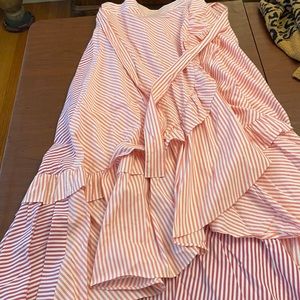 Brand new pink striped skirt with layers
